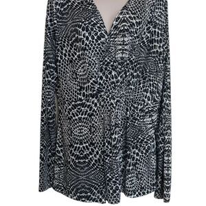 Kenneth Cole Black and White Long Sleeve Button Down Shirt